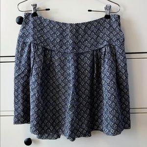 Madewell Silky Navy Patterned Mini Skirt